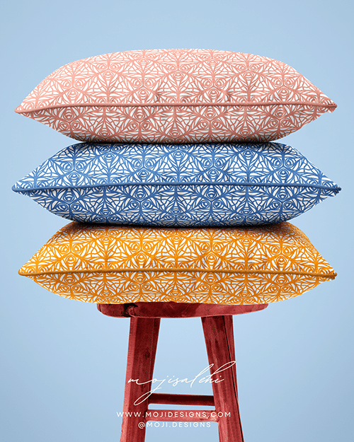 Hand Printed Cushions by Moji Designs